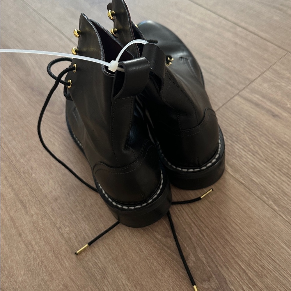 Rag & Bone Combat Black Leather Lace-Up Boots size 37.5 - Picture 5 of 7